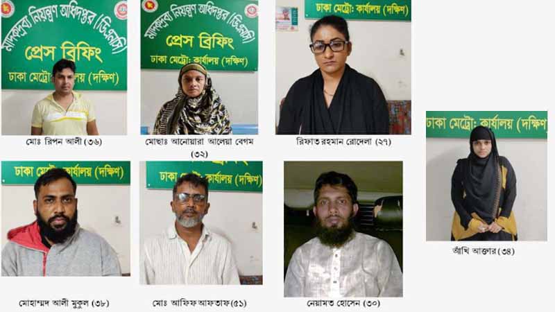 মাদকের হোম ডেলিভারি চক্রের নারীসহ ৭ সদস্য গ্রেপ্তার