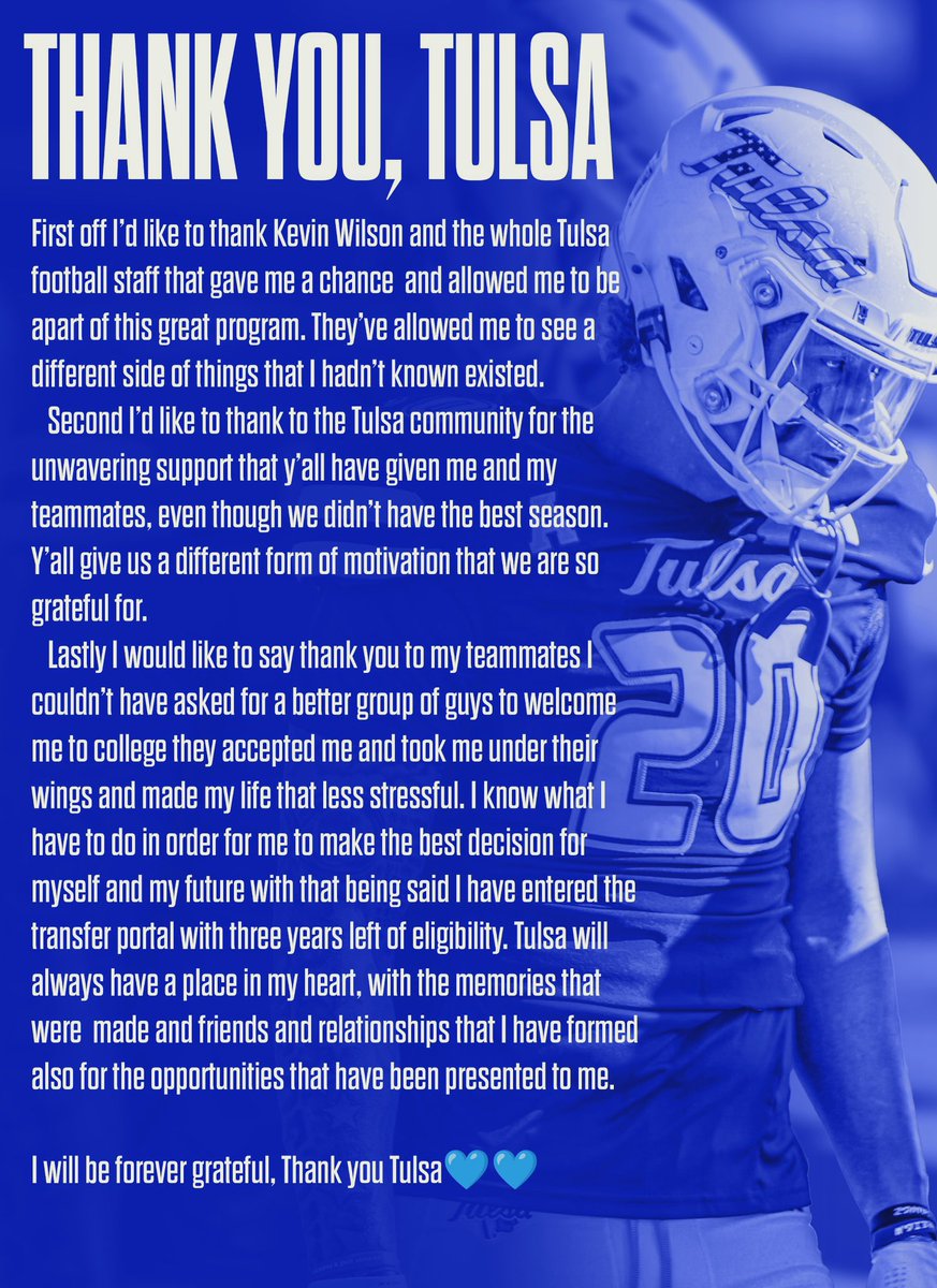 I am officially in the NCAA Transfer portal with 3 years of eligibility, plus a Redshirt Year remaining.