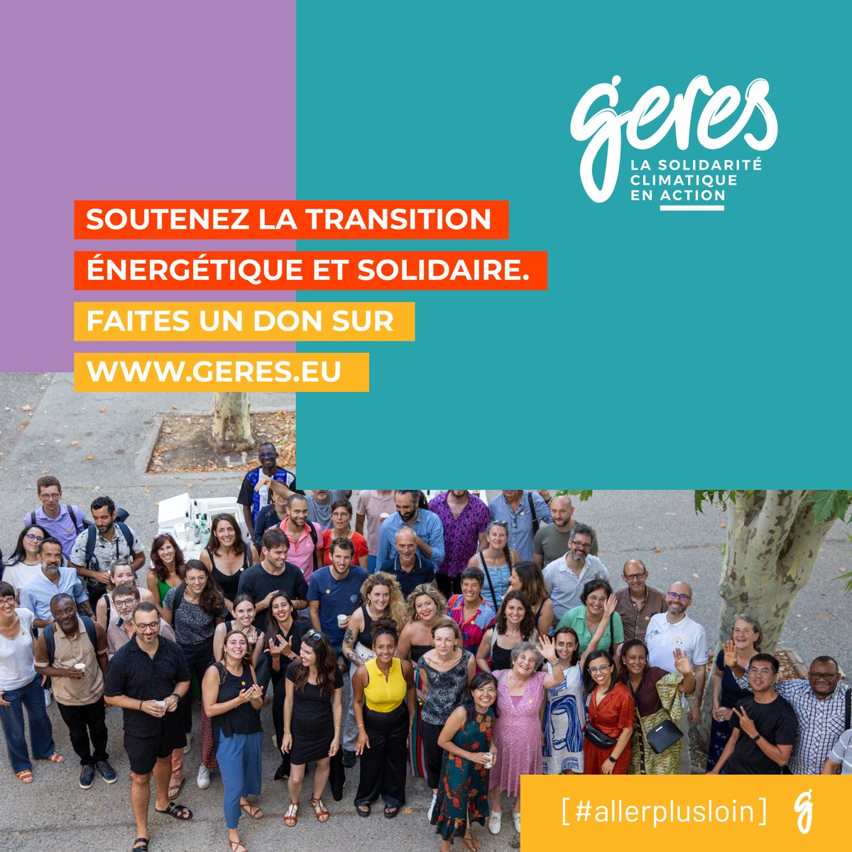 [#allerplusloin] Aujourd’hui, à l’occasion de la Journée mondiale de la générosité #givingtuesday, agissons ensemble pour la transition énergétique et solidaire 🌍

 👉 Aidez-nous à agir pour #allerplusloin, faites un don sur helloasso.com/associations/g…