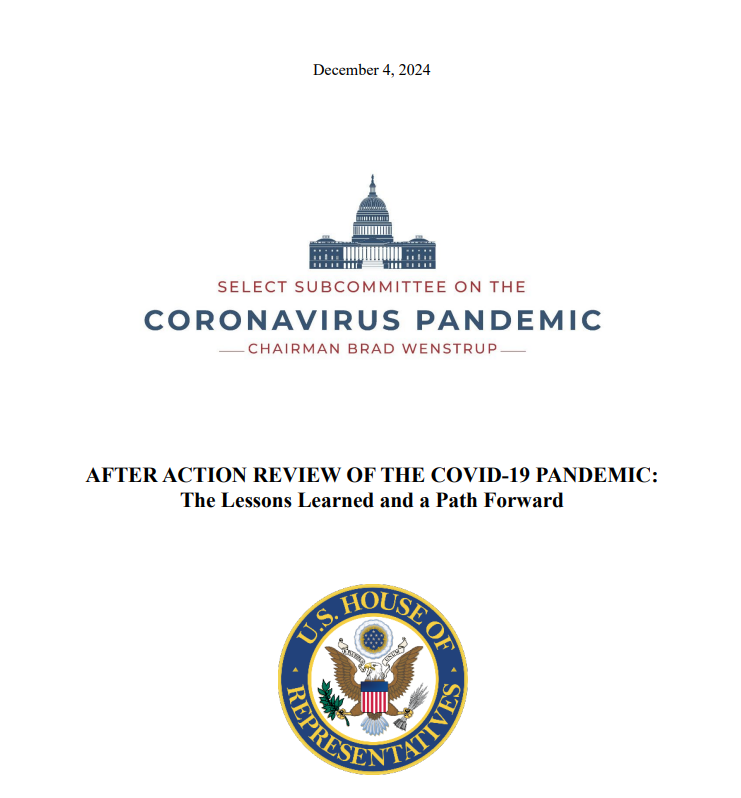 KORONAVİRÜS SÜRECİNDE NE DEDİYSEK O!

ABD Temsilciler Meclisi Korona Seçilmiş Komitesi, Koronavirüs ile ilgili 2 yıldan beri yapmış olduğu soruşturmayı tamamladı.

Komitenin hazırladığı 520 sayfalık nihai raporda;
Koronavirüs'ün laboratuvarda üretildiği iddiasının  komplo teorisi