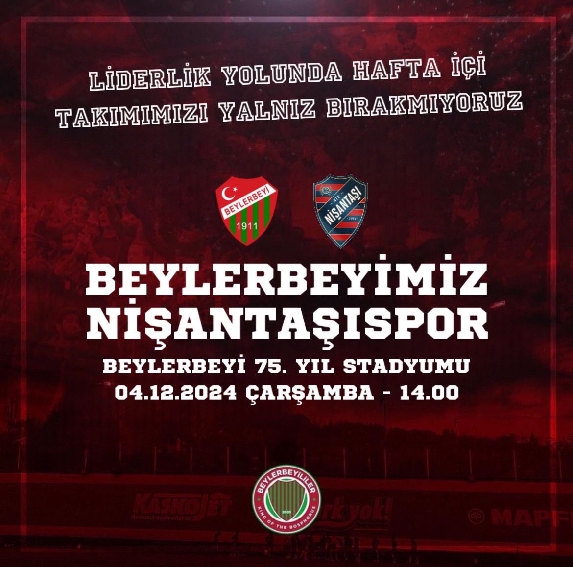 🇮🇹
⚽️ Bölgesel Amatör Lig 10. Grup
🆚 nişantaşıspor
🗓️ 04.12.2024 Çarşamba
⏰ 14.00
🏟️ Beylerbeyi 75. Yıl Stadyumu
📲 #VarımızYoğumuzBeylerbeyi
#Beylerbeyililer
#SemtAşkı