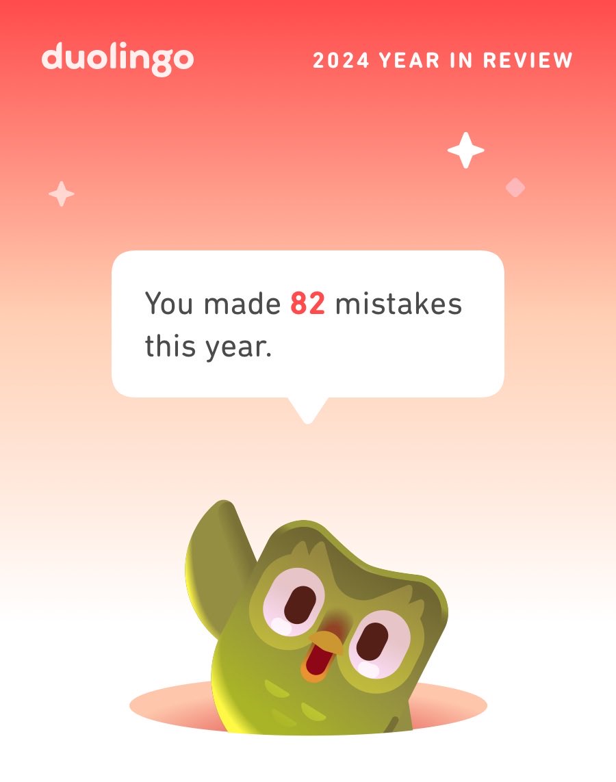 AlexaVoices's tweet photo. Are you safe from Duo this year? #Duolingo365

I assure you I made far more mistakes but they just weren’t in Duolingo https://t.co/ikACoSbyPY