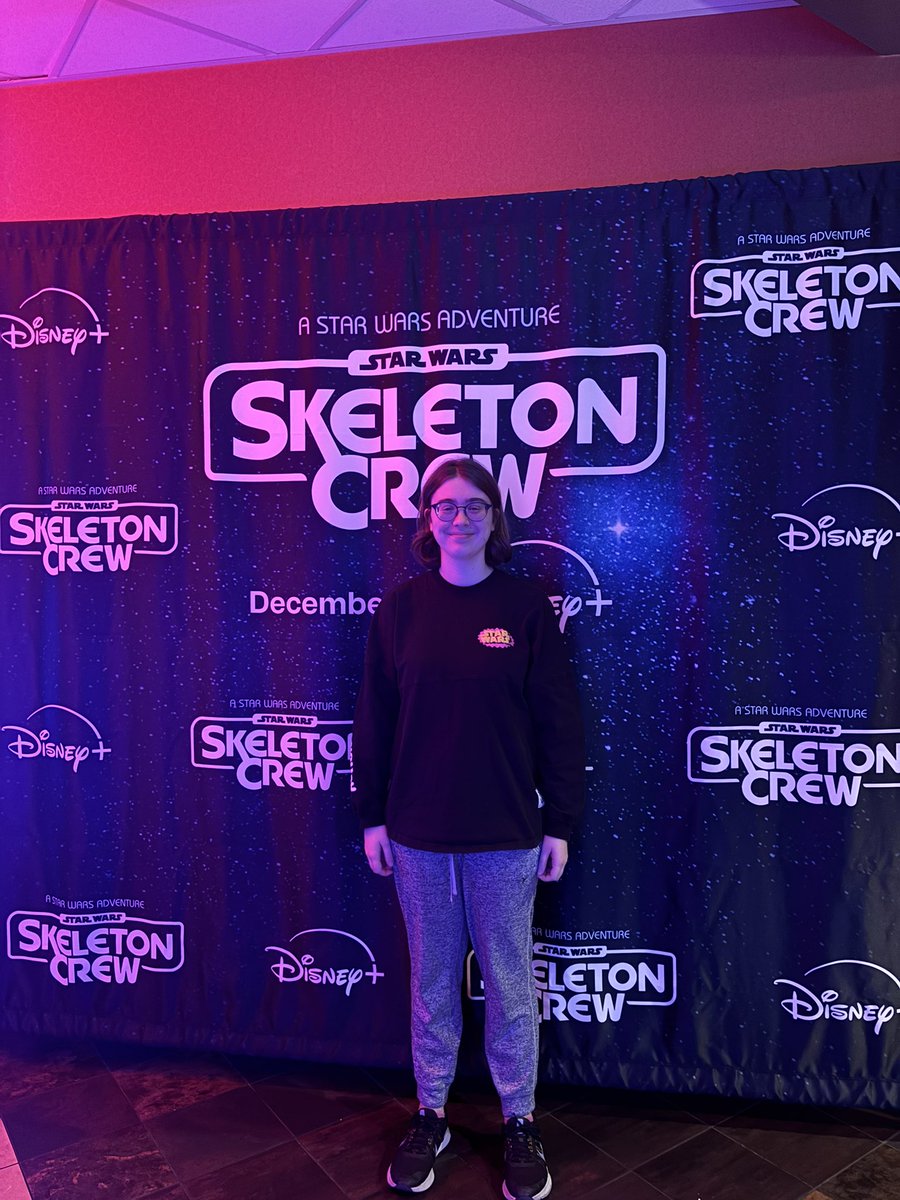 ally_m_andrews's tweet photo. I had so much fun watching the first 2 episode of #SkeletonCrew in a movie theater!! 💙✨ https://t.co/4HXfPq8CzN