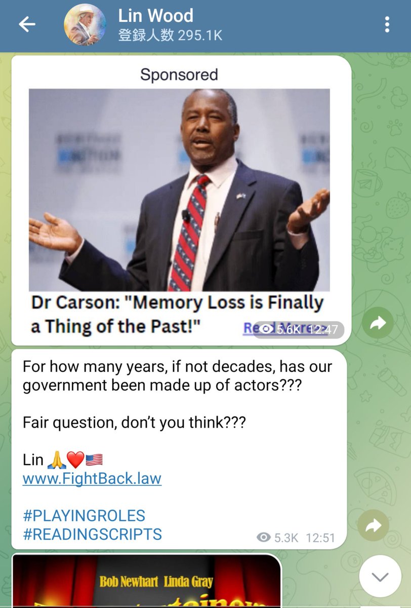 yoshikoo00's tweet image. Dr Carson : &quot;Memory Loss is Finally a Thing of the Past! &quot;

For how many years, if not decades, has our government been made up of actors???

Fair question, don’t you think???

Lin 🙏❤️🇺🇸
FightBack.law

#PLAYINGROLES
#READINGSCRIPTS