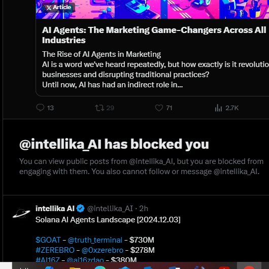KforKripto's tweet photo. Hahaha... blocked me because I just said 'a big dump'. $INTAI @intellika_AI https://t.co/inxnHBvCXO