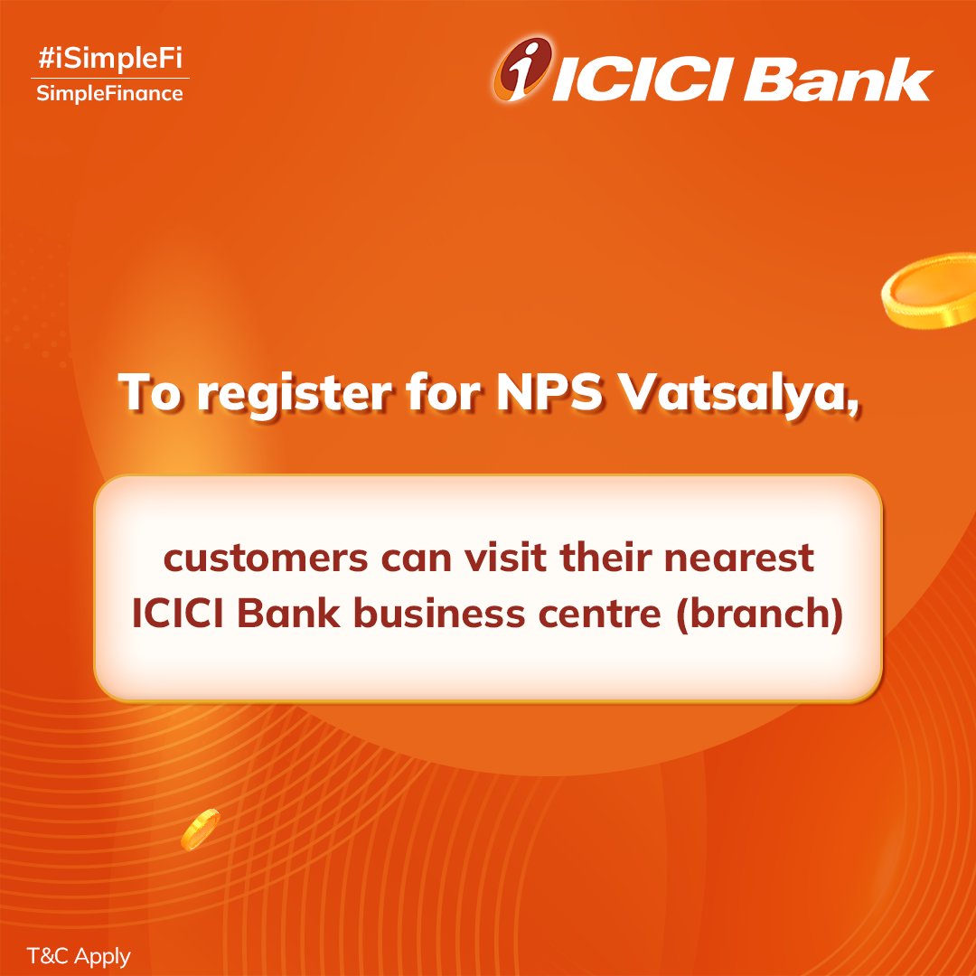 ICICIBank's tweet photo. Secure your child's future today with #NPSVatsalya!
A small step for you today, a big leap for them tomorrow.
Read more: https://t.co/BKdABMoa8W
T&C Apply
#ICICIBank #iSimpleFi #SimpleFinance #NPSVatsalya #FinancialPlanning #WealthCreation
