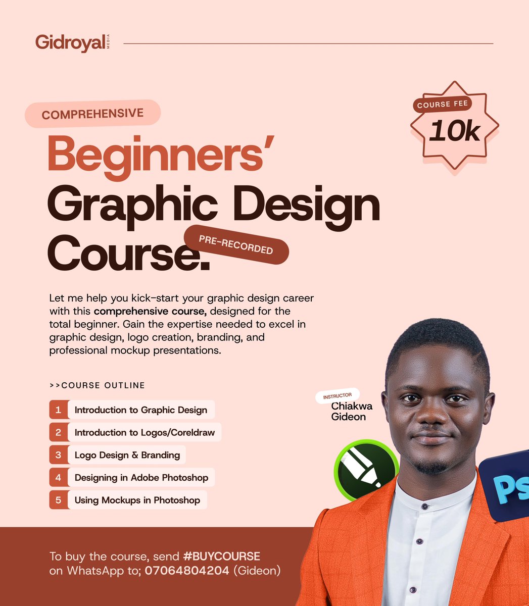 ChiakwaG's tweet photo. Let me help you get started on your journey as a Graphic designer.

My DM is open 🤝

#chiakwaG #design #GraphicDesign #photoshop https://t.co/8lEWgyri48
