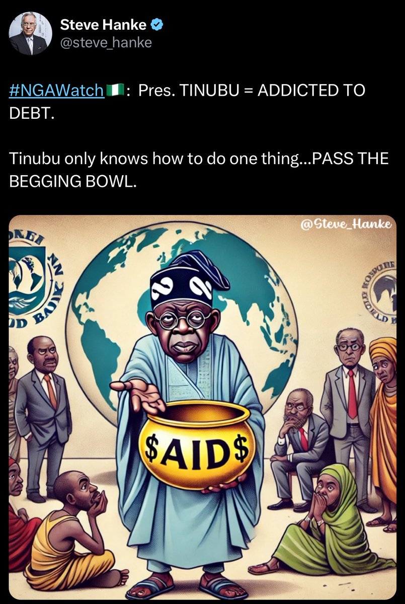 RealDsuccess's tweet photo. What a disgrace; @steve_hanke said the drug lord knows only how to do one thing... PASS THE BEGGING BOWL https://t.co/V2uEUUJFBx