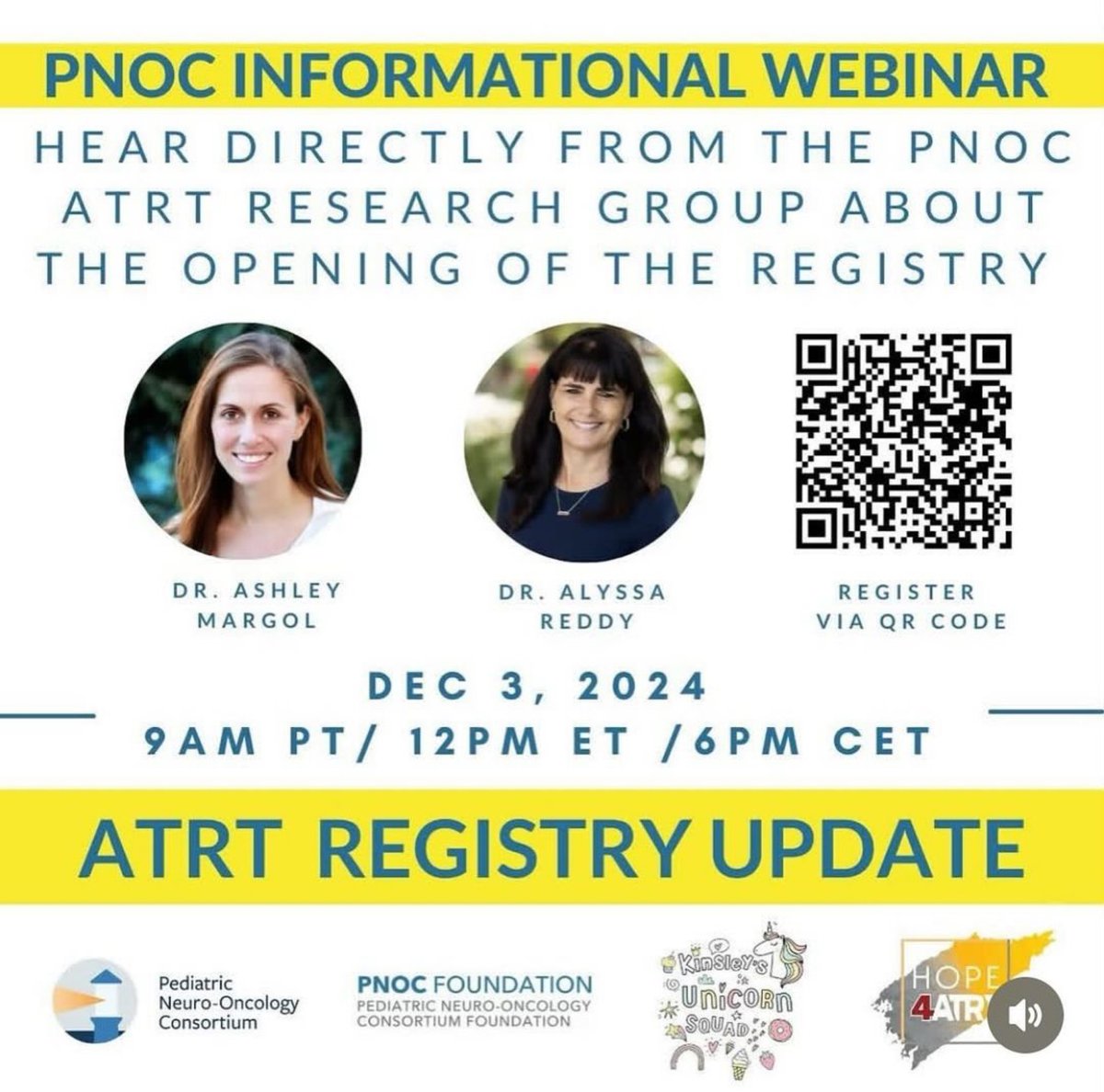 Tune in at 9am PT / 12pm ET for this exciting webinar to hear the latest updates about the PNOC #ATRT registry: us02web.zoom.us/webinar/regist… This webinar will be live or on-demand. Can't make it in real time? Register to receive the link.