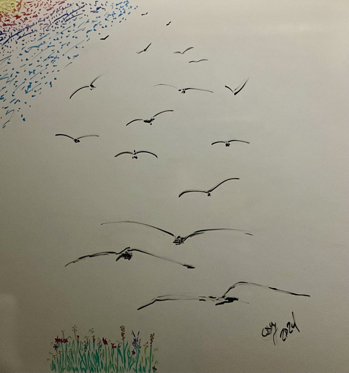 MiniYoder's tweet image. I kinda liked this whiteboard art…it’s just a flight of thought after all. I’m still learning so I’m still enjoying. 😎