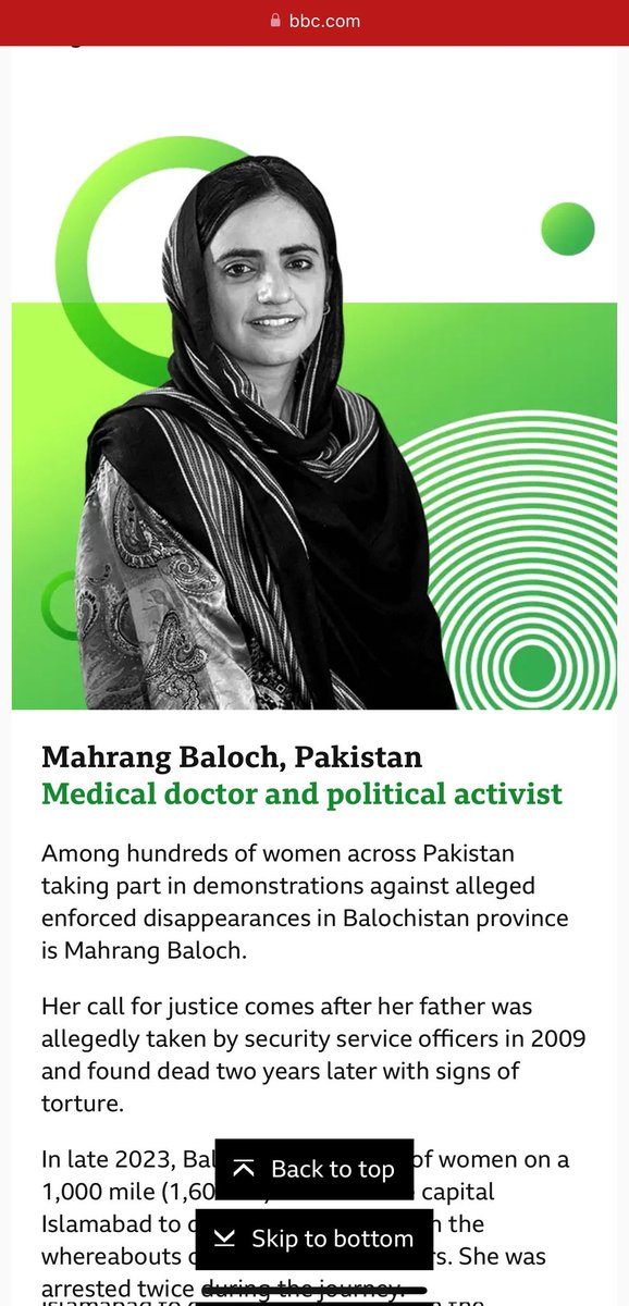 FoziaBaloch10's tweet photo. Congratulations Dr @MahrangBaloch_ for being nominated in @BBC100women  list and making all Balochistan proud.
Dr. Well Deserved it ♥️ https://t.co/5OFU0P1Kna