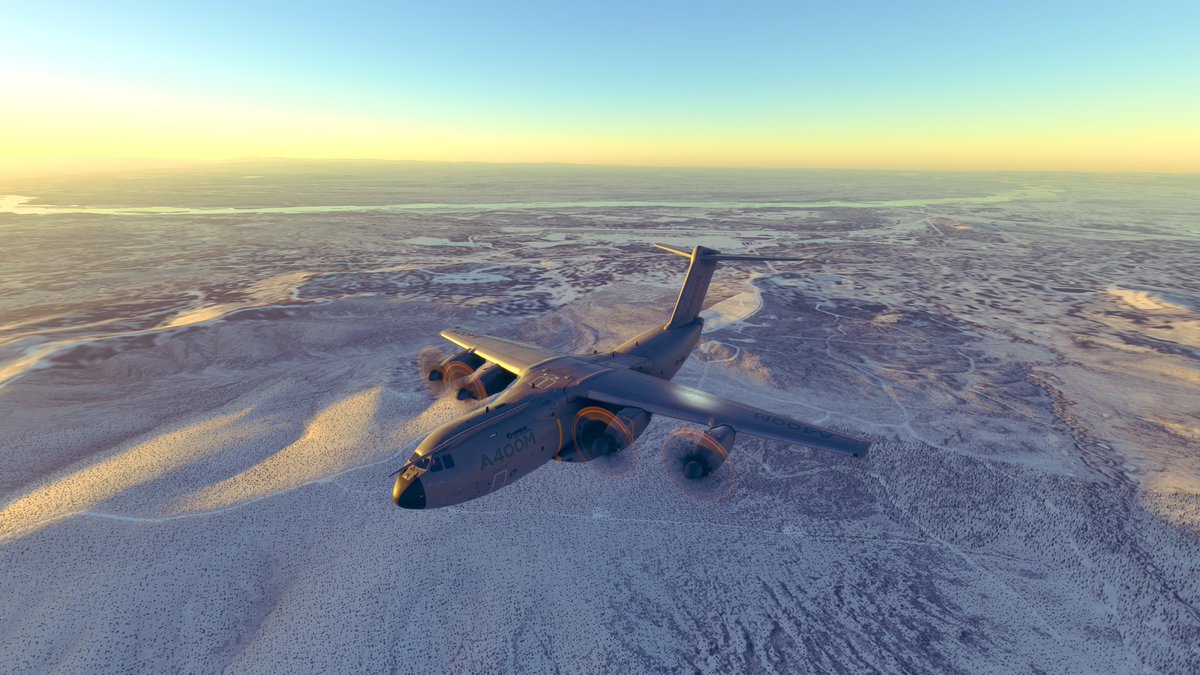 CmdrLabelette's tweet image. I could finally take my first flight in the A400 M on #MFS2024 after 2 weeks of crashing the game.