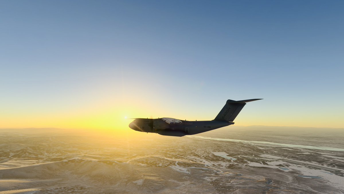 CmdrLabelette's tweet image. I could finally take my first flight in the A400 M on #MFS2024 after 2 weeks of crashing the game.