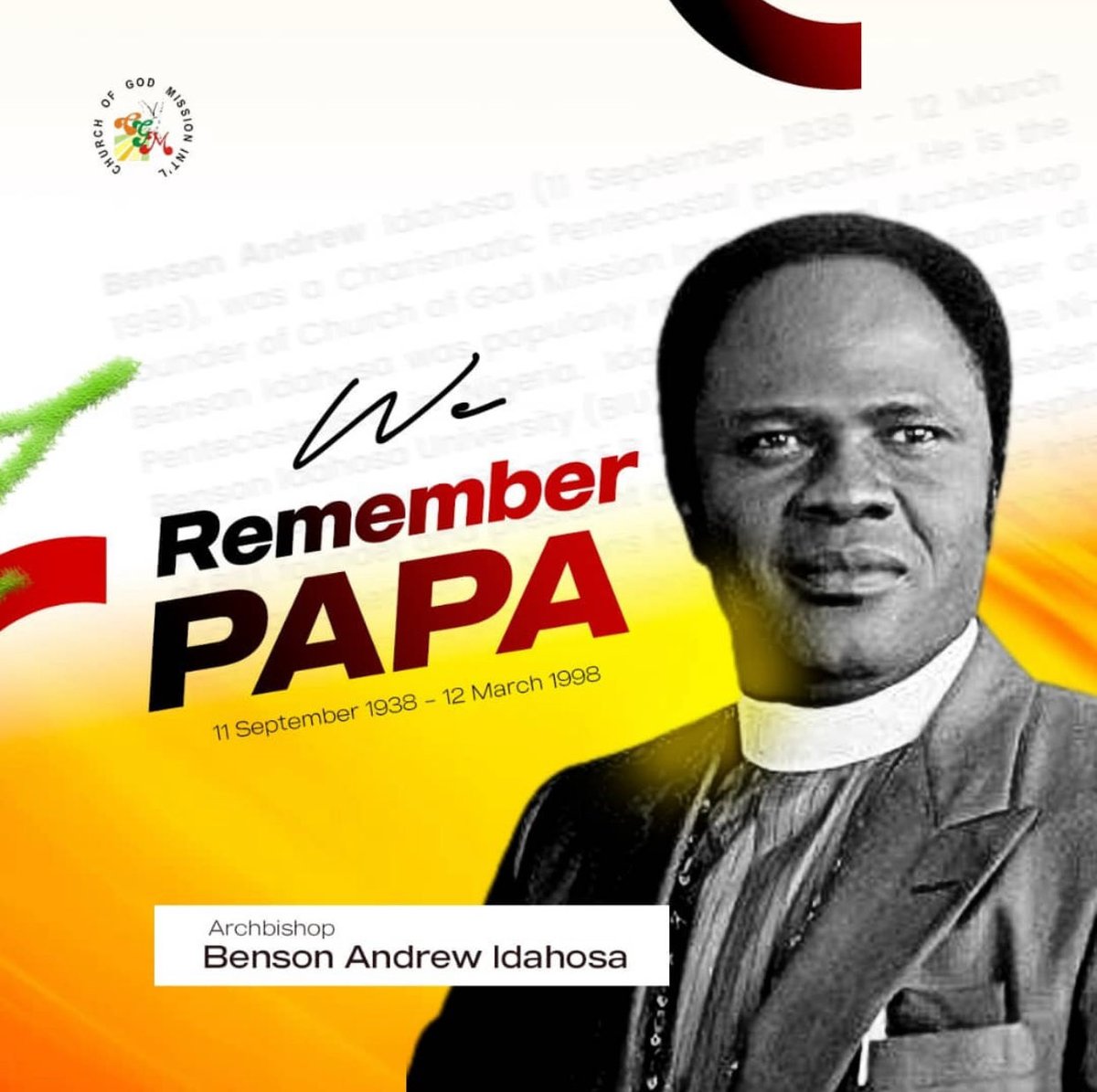 If you do not know where you are coming from, you will not know where you are going and if you know where you are going, you will not be upset at where you are.
~ Archbishop Benson Idahosa