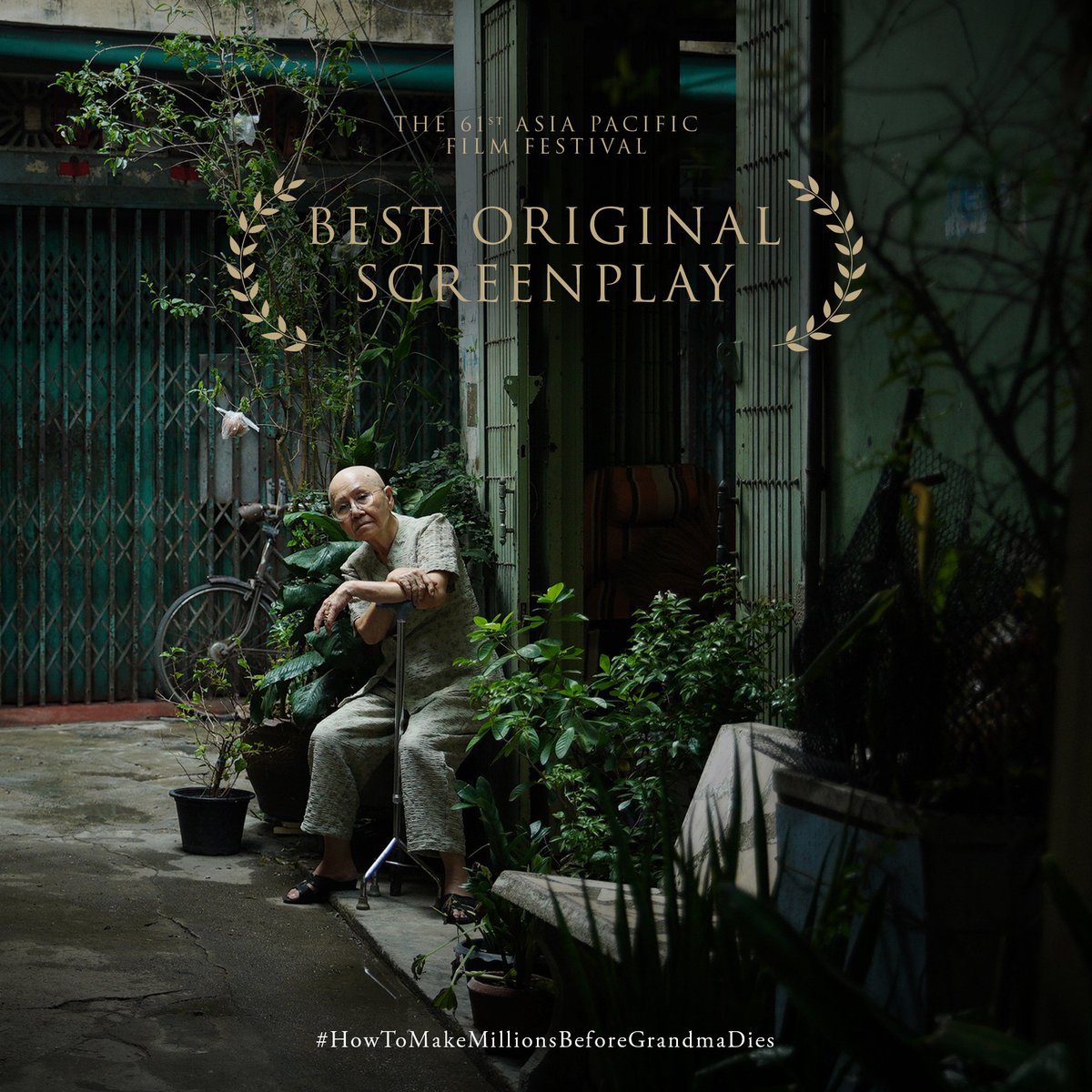 LAHNMAH's tweet photo. ‘How to Make Millions Before Grandma Dies’ 
took home 3 awards at The 61st Asia Pacific Film Festival, including:
🏆 BEST PICTURE
🏆 BEST ORIGINAL SCREENPLAY
🏆 BEST LEADING ACTOR: Billkin
The awards were announced in Kuala Lumpur, Malaysia, on December 1st. 
A huge congratulations to the entire teamll! 😊🎉🥳🏆

#HowtoMakeMillionsBeforeGrandmaDies