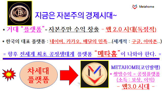 METACOIN* "Future value"
Domestic listing imminent Binance listing imminent
#metacoin #metahome 
▪︎메타홈 정보 텔레그램
t.me/+knSDKPZF4bg5Z…
▪︎metacoin상장거래소
digifinex.com
▪︎메타홈 유튜브
youtube.com/@tv-rv2fy
▪︎메타홈 트위터계정
META_Metahome