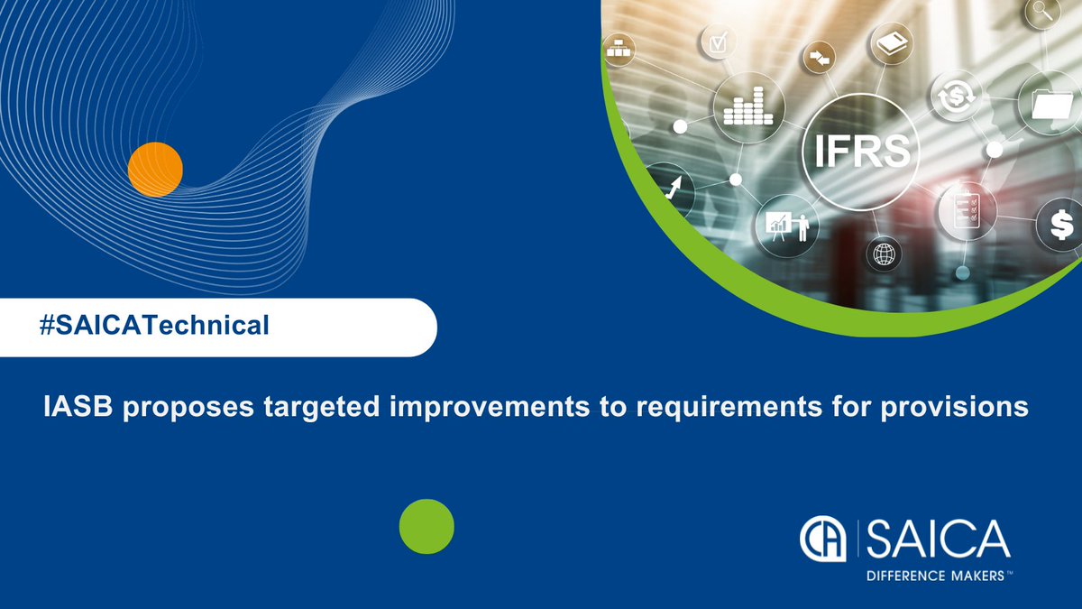 saica_za's tweet image. 📃 Stakeholder Notice
Could you share your views on the proposed improvements to the accounting requirements for provisions (IAS 37)? The comment deadline is 12 March 2025.
Read and comment at bit.ly/41fcjyQ
#⃣ #SAICATechnical #IAS37 #IASB @IFRSFoundation