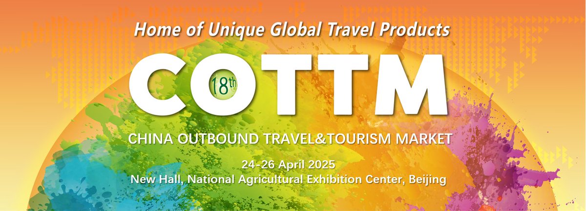 COTTMExpo's tweet photo. In 2025, COTTM will return to spring. The 18th China Outbound Travel &amp; Tourism Market (COTTM2025) will be held from 24-26 April 2025 in the New Hall of the National Agriculture Exhibition Centre in Beijing. Book your stand now! The Early Bird rate expires on 31st December 2024. https://t.co/UjGQnA9PLD