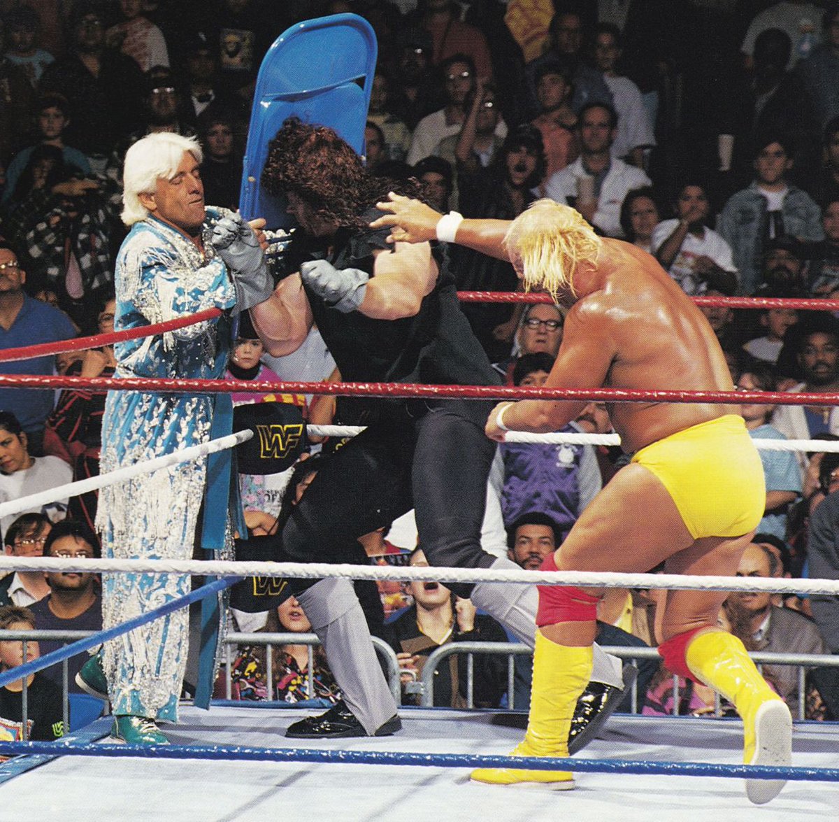 WWFWrestling1's tweet photo. On this day in 1991: Hulk Hogan briefly regained the WWF title from the Undertaker at 'This Tuesday in Texas' at the Freeman Coliseum, San Antonio, Texas. #WWF #WWE #RicFlair #PaulBearer #JackTunney #Undertaker #HulkHogan https://t.co/AiuS4f4ZSM