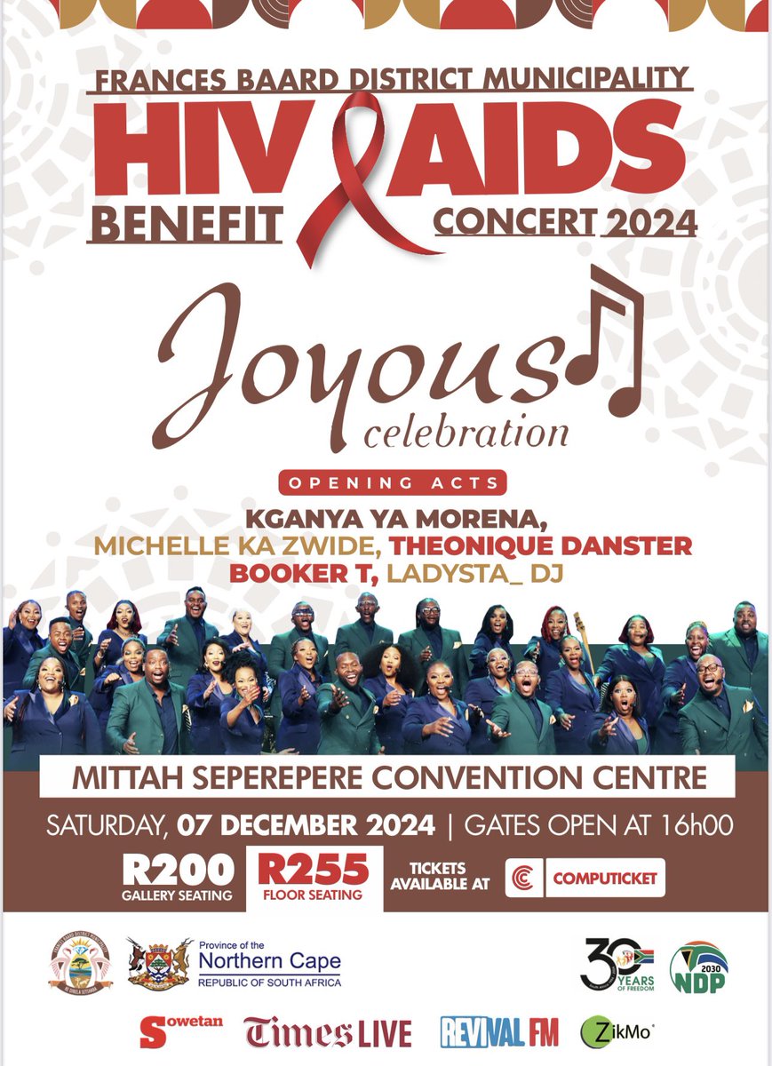 This is going to be a beautiful week 😊 ✨

Joyous Celebration will be performing live In Kimberly at the Mittah Seperepere Convention Centre this coming Saturday for the HIV &amp; AIDS Benefit Concert ❤️

Tickets are sold at Computicket 🎟️ #JoyousCelebration28 #JoyousSummerTour
