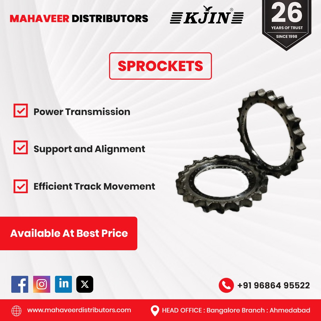 mahaveeritr's tweet image. Top-quality sprockets for Power Transmission, Support &amp;amp; Alignment, Efficient Track Movement—unbeatable prices! Enhance performance today!

#MahaveerDistributors #KJIN #Sprockets #PowerTransmission #EfficientMovement #IndustrialTools #SupportAlignment #TrackPerformance