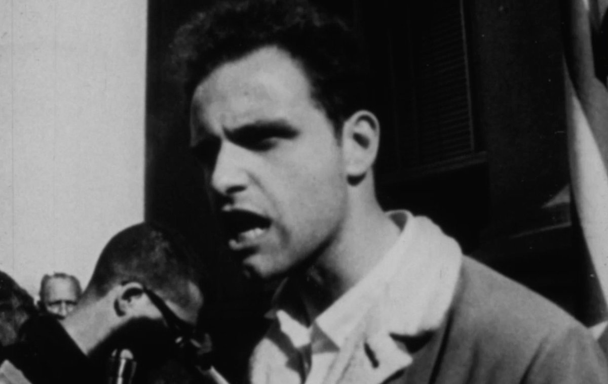 leftinthebay's tweet photo. 60 years ago, December 2 1964, after a demo in UC Berkeley's Sproul Plaza at which Mario Savio gave his famous "bodies upon the gears" speech, thousands of students occupied Sproul Hall (declared the "Free University of California") to protest the expulsion of four students https://t.co/xnUCc0IZ3M