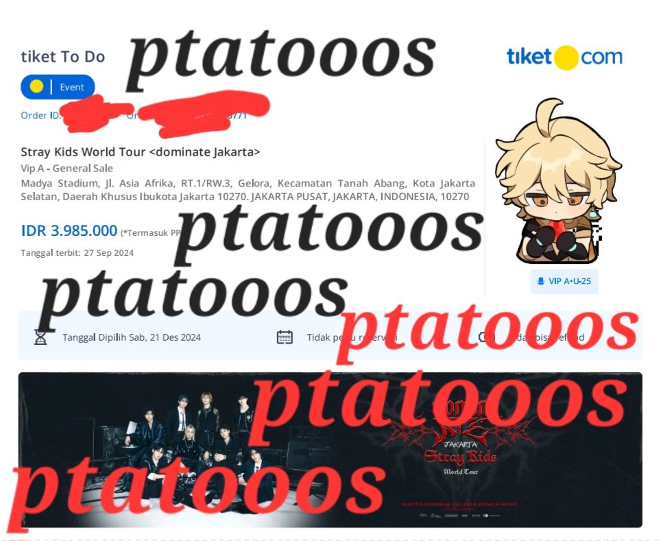 ptatooos's tweet photo. WTS want to sell / Stray Kids DominATE Jakarta

🎫 x1 VIP A - IDR 4.550.000 (beli dr jastip)
🎫 x1 CAT 3A - IDR 3.240.000 (normal fee + tikom)

Yg vip di jual gegara temenku gajadi ikutt, yg mau nanya2 boleh dm yaa 

#wts #wanttosell #DominATE_Jakarta #StrayKids #skz https://t.co/V9MX5fvOWQ
