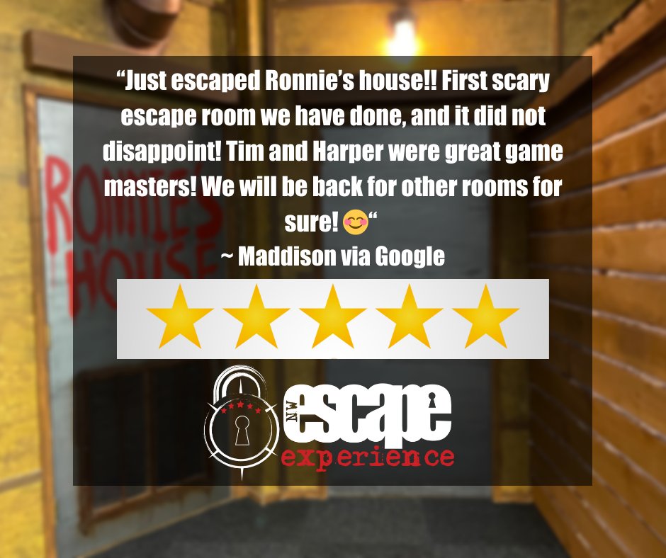 NW_Escape's tweet photo. Thank you for your review and for playing your first game with us!

#5starreview #nwescapeexperience #escaperoom #escapegame #vancouverwa #vancouverwashington #pdx #ronnieshouse https://t.co/lOMN6t4TS5