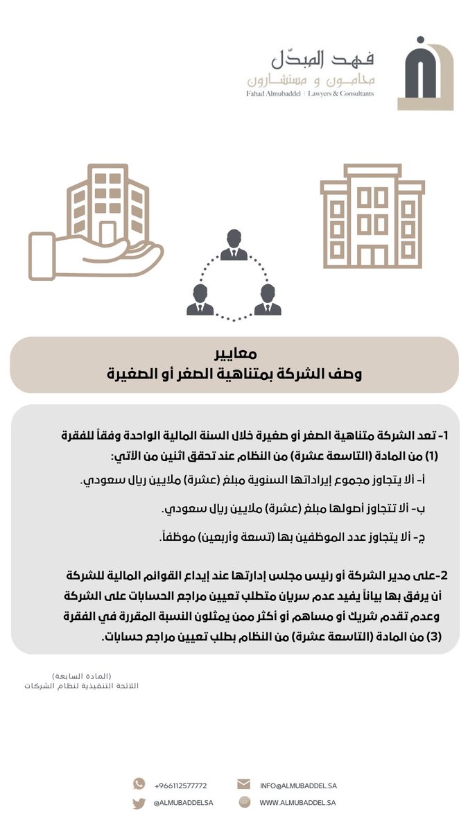 AlmubaddelSa's tweet photo. 📌معايير 

وصف الشركة بمتناهية الصغر أو الصغيرة 

في #نظام_الشركات https://t.co/tU57SckSDu