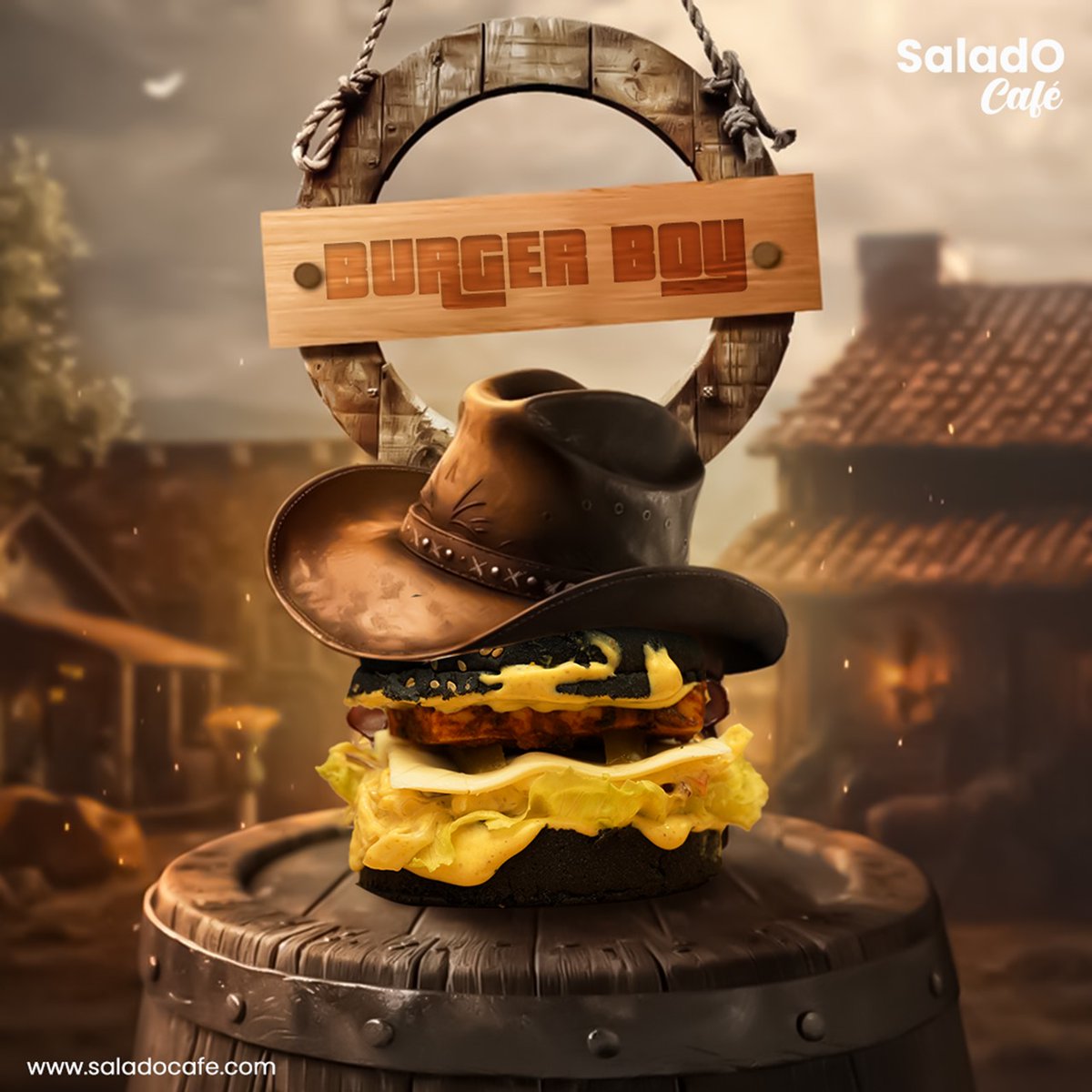 saladocafe_in's tweet photo. Where the Wild West meets juicy flavor! 🤠🍔 Saddle up for the ultimate burger adventure. #BurgerBoy #TasteTheWild #SaladoCafeVibes https://t.co/K4DRCzlGrP