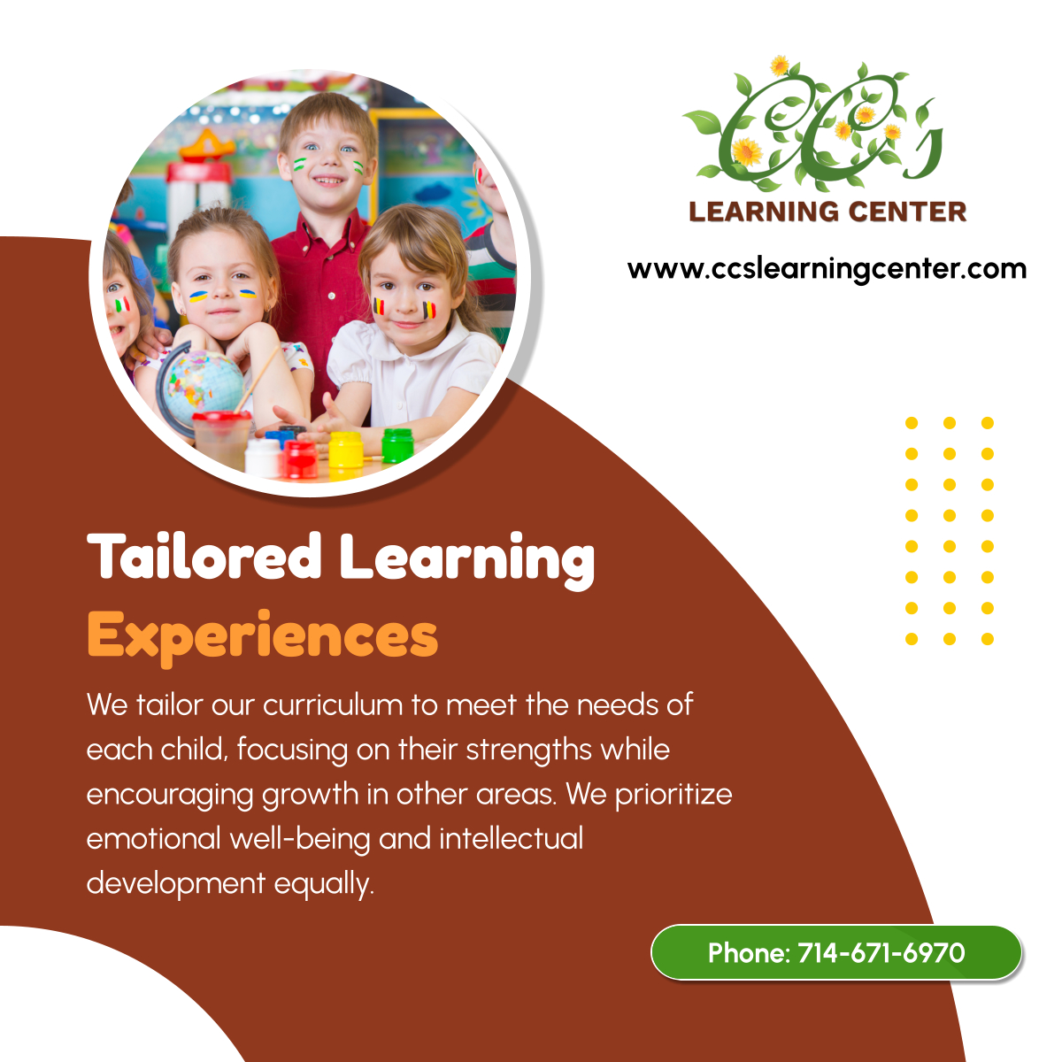 CCsLearningCTR's tweet image. We believe every child deserves to feel seen and supported. Tailored learning helps children thrive! 

#BreaCA #ChildCare #IndividualDevelopment