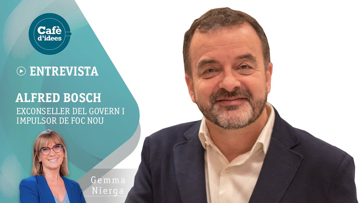 ☕ Aquest matí, <a href="/GemmaNierga/">Gemma Nierga</a> entrevista <a href="/AlfredBosch/">Alfred Bosch</a>, candidat a secretari general d'<a href="/Esquerra_ERC/">Esquerra Republicana</a> per <a href="/FocNou_ERC/">Foc Nou 🔥</a> i inspirador del moviment de regeneració del partit.

📢 𝗦𝗲𝗴𝘂𝗲𝗶𝘅-𝗵𝗼 𝗲𝗻 𝗱𝗶𝗿𝗲𝗰𝘁𝗲‼️

🕘 9.10 h
📍 La2, canal 24h i Ràdio 4
📱 rtve.cat/directe