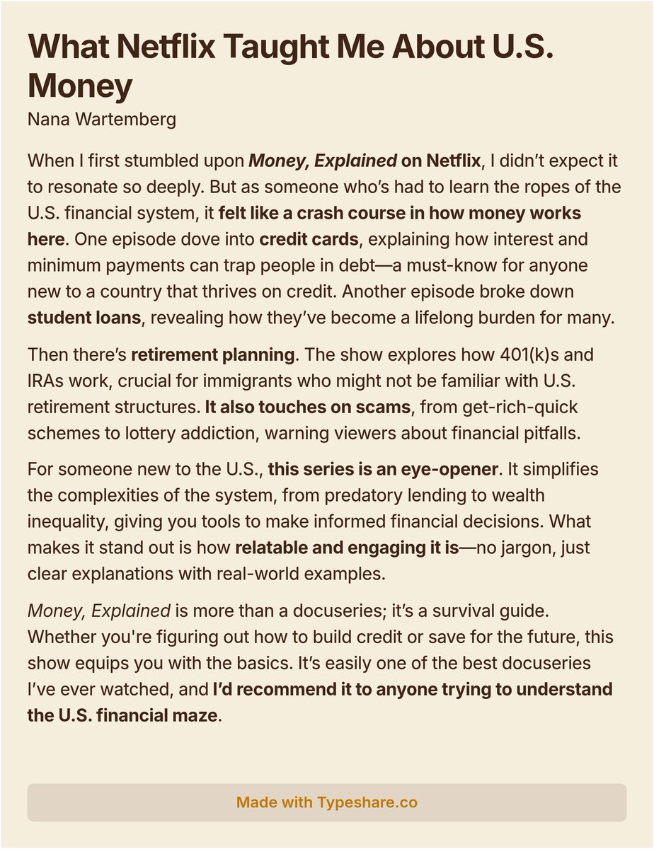 learnwithnana's tweet photo. What Netflix Taught Me About U.S. Money https://t.co/EO7FeOBd68