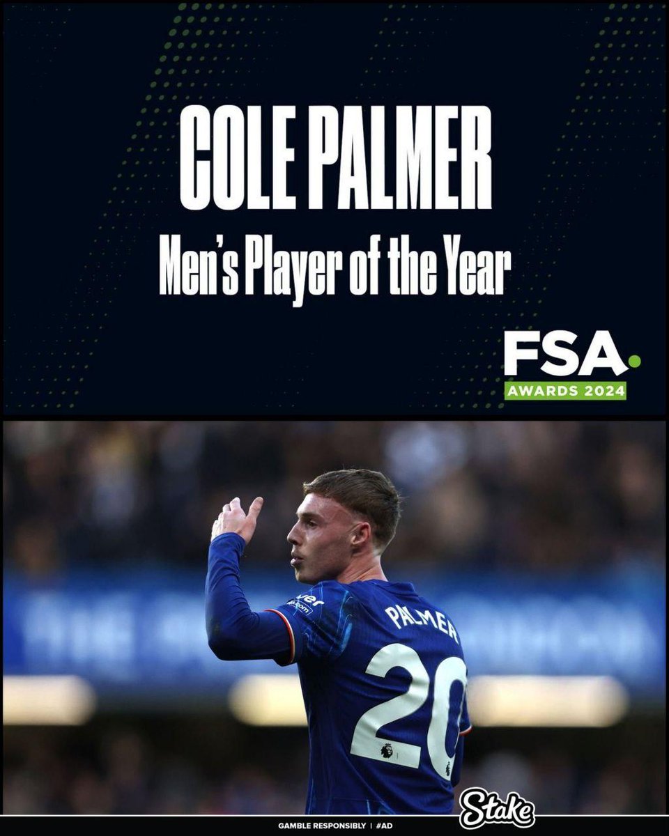 speedlne's tweet photo. Cole Palmer wins the FSA Player of the Year 2024. Cole Palmer has more awards than Rashford and Saka have goals this year https://t.co/4DMfcNRmGS