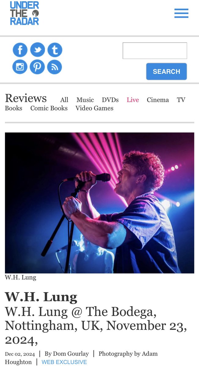 Dom Gourlay (@domlikesrabbits) on Twitter photo There aren’t many better live bands on the planet than @whlungmusic and last month’s show at <a href="/bodeganotts/">The Bodega</a> was that good I wrote about it for <a href="/Under_Radar_Mag/">Under the Radar</a>
Photos courtesy of <a href="/Adamh0161/">Adam Houghton</a>
undertheradarmag.com/reviews/w.h._l… There aren’t many better live bands on the planet than @whlungmusic and last month’s show at <a href="/bodeganotts/">The Bodega</a> was that good I wrote about it for <a href="/Under_Radar_Mag/">Under the Radar</a>
Photos courtesy of <a href="/Adamh0161/">Adam Houghton</a>
undertheradarmag.com/reviews/w.h._l…