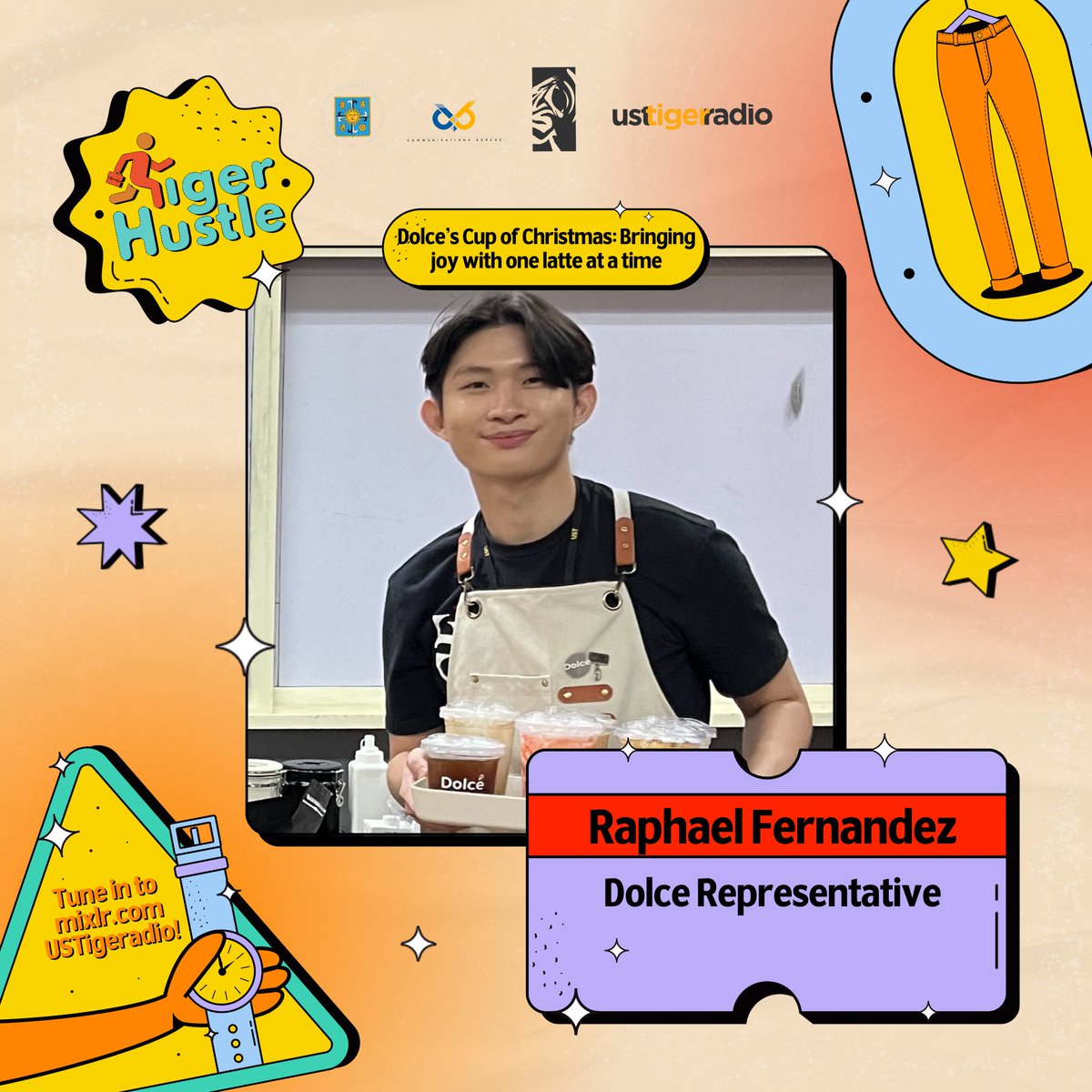 tigeradioUST's tweet photo. Brewing holiday vibes! 🎅🏻
’Tis the season for a ho-ho-holiday treat of coffee with Tiger Jocks Mavi and Kino on #TRTigerHustle, as Dolce’s Raphael and Carl talk on the ins and outs of their coffee biz! Tune in until 4PM on Tiktok and https://t.co/aqHNim9R4y.
#BetterWithTR https://t.co/R27OBLIgc9