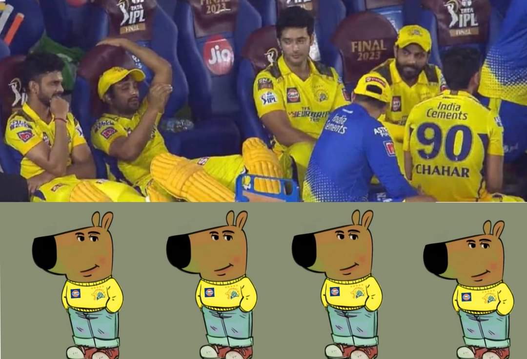 171 required off 90 balls in an IPL Final and look at them chilling in the dugout 🥶💛
#IPLFinal2023 #Csk #MsDhoni #Msd2024 #IplAuction
