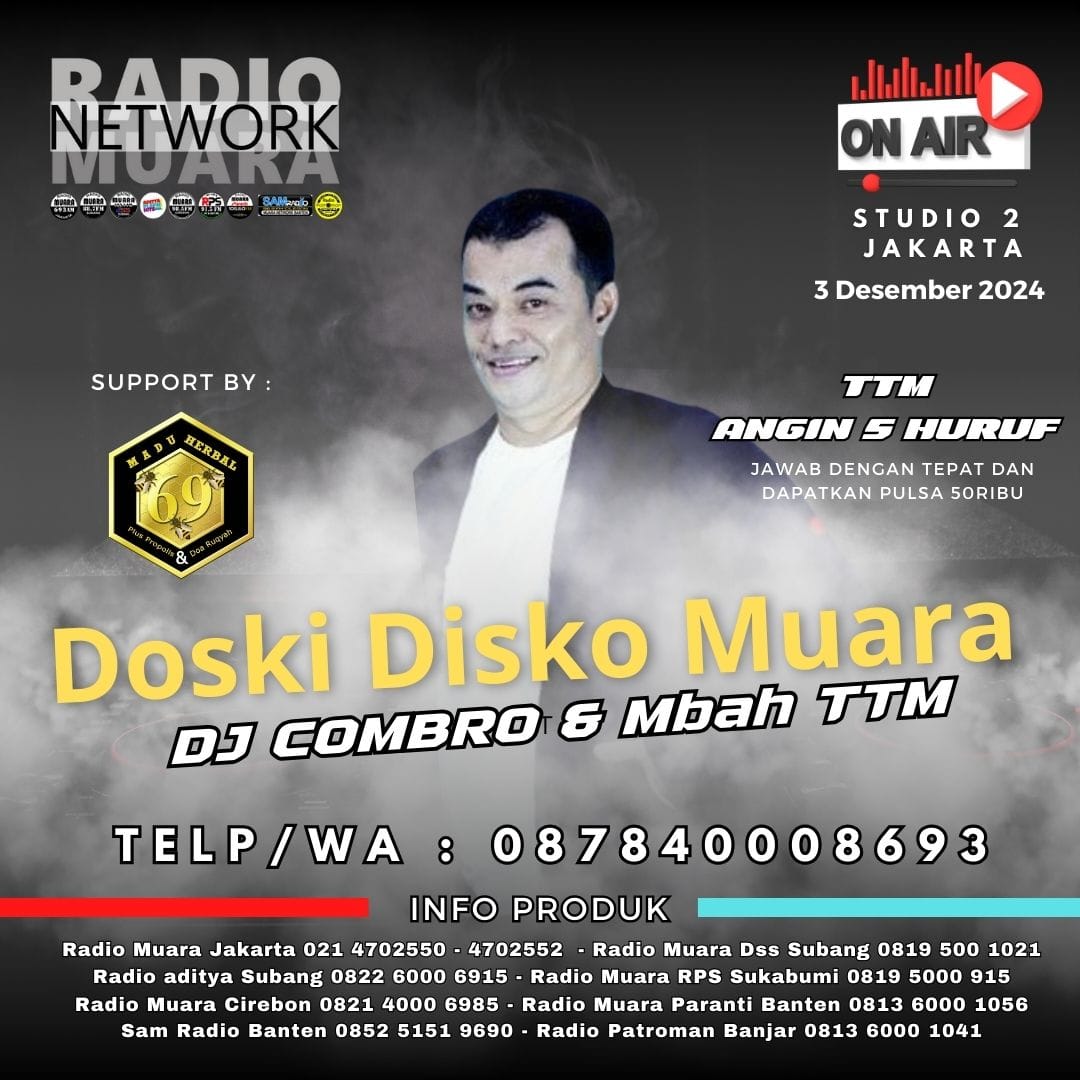 Saatnya DOSKI DISKO MUARA bersama DJ COMBRO &amp; Mbah TTM ayo Baraya jawab kuis TTM nya dan rebut pulsa 50ribu...
Telp/wa : 087840008693
 #doskidiskomuara #ttm #maduherbal69 #patromanradio #muaranetworkpriangantimur 
 RadioMuara Jakarta
