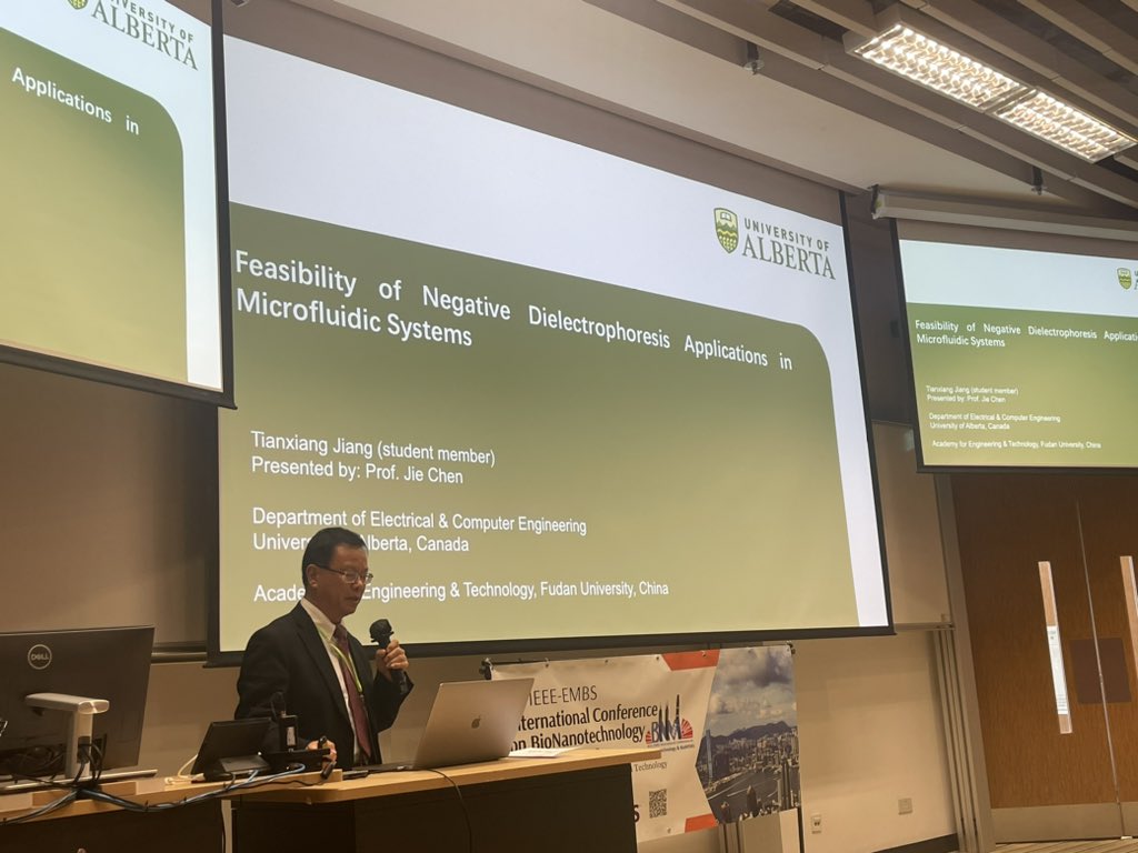 Professor Jie Chen from <a href="/FudanUni/">Fudan University</a> presenting his groups latest work in applications of dielectrophoresis in immunotherapy
