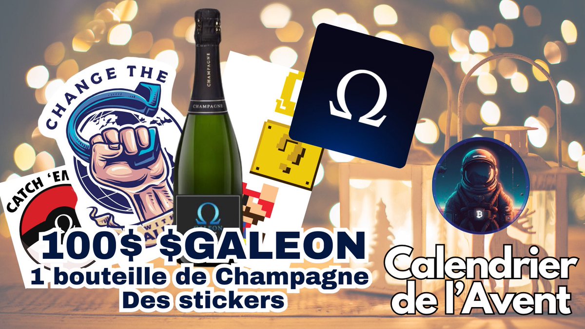 Astro_Crypto_'s tweet image. CALENDRIER DE L’AVENT [03/24] 🎅

Galeon, le projet alliant santé et blockchain, vous offre des stickers, une bouteille de champagne et 100$ en $GALEON ! 🎁

👉 Pour jouer :

🔹 Follow @GaleonCare &amp;amp; @LeCryptonome  
🔹 Like + RT

📅 Résultat dans 4 jours

À vous de jouer 🎄