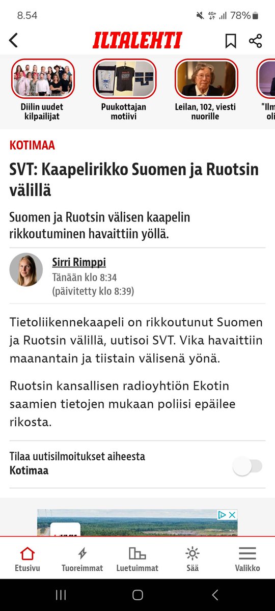 ErtF1N's tweet photo. Onkohan taas jonkun ankkuri unohtunut alas? Suomen pitäisi nyt tehdä jotain, ettei kaapeleiden rikkoutuminen jatkuisi ja venäjän hybridioperaatio saataisiin päätökseen. #kaapeli #ukraina #venäjä https://t.co/pm0YfrkQYD