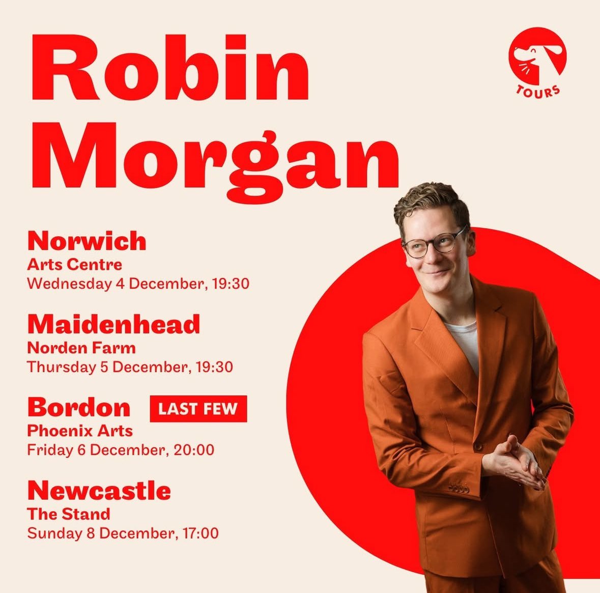 Robin Morgan (@robinjaymorgan) on Twitter photo Final tour dates of 2024. Iβll miss doing this show - itβs evolved throughout the tour and Iβm still adding new jokes to keep its spark alive β‘οΈ
ποΈ robinjmorgan.co.uk/tour Final tour dates of 2024. Iβll miss doing this show - itβs evolved throughout the tour and Iβm still adding new jokes to keep its spark alive β‘οΈ
ποΈ robinjmorgan.co.uk/tour