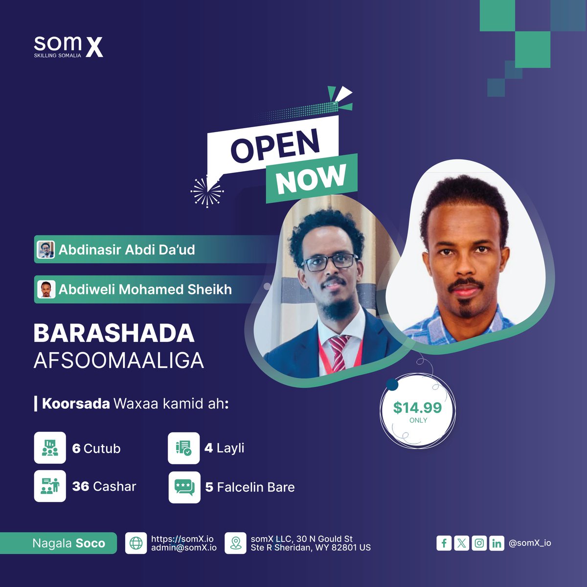 Our Level 1 Somali Learning Course offers kids the chance to learn Somali reading and grammar at home. Includes 34 lessons, 21 exercises, and a short story. Enroll here: somx.io/somx/somx-cour…

Share with friends or parents who might benefit.