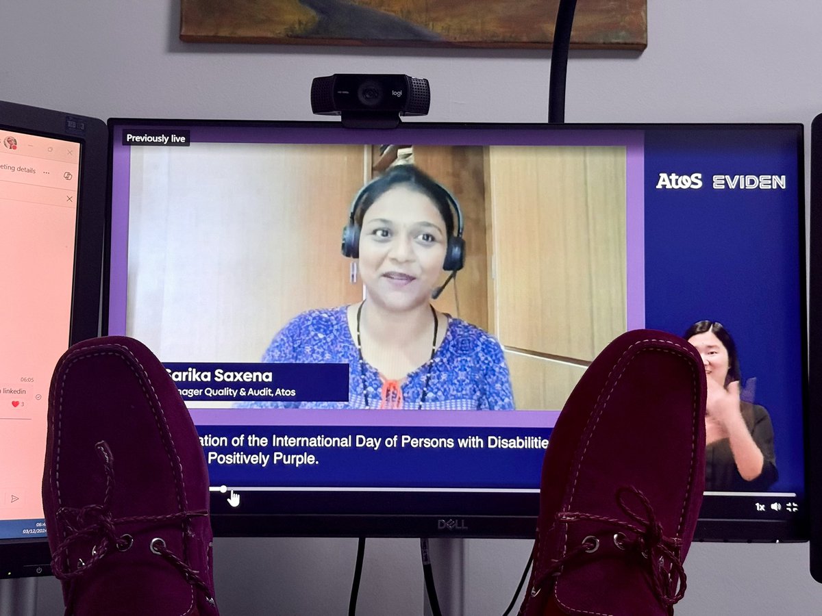 Early start participating in our 1st of 3 streaming events for #IDPD I’m putting my best purple shod foot forwards as we share our work on #accessibility and #DisabilityInclusion it is a day to celebrate that we exist, we excel and we add value to society. #PositivelyPurple