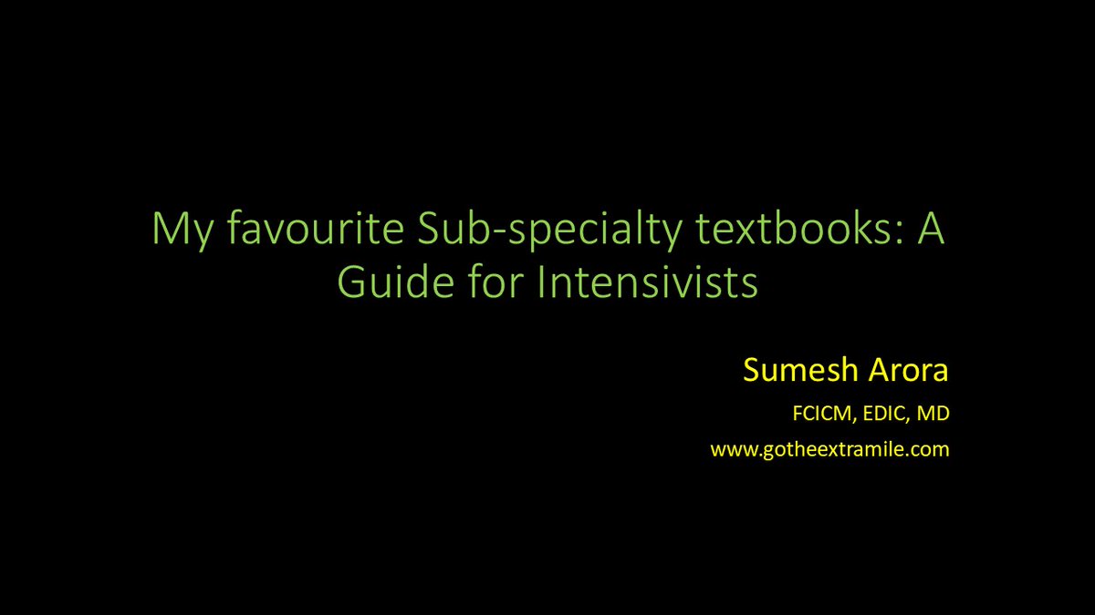 SumeshArora8's tweet image. My Facourite Sub-specialty Textbooks in Critical Care Medicine: A guide for Specialists. 
gotheextramile.com/blog/sub-speci…