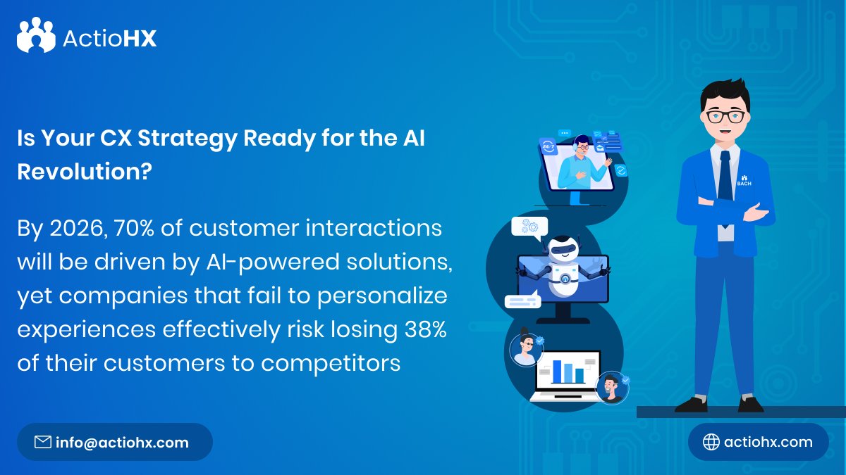 Empower your CX strategy with ActioHX! 🚀 Personalize customer interactions and stay ahead in the AI-driven revolution to secure loyalty and outpace competitors. 🌟 Ready to future-proof your CX?“

#ActioHX #CustomerExperience #CXStrategy #AIForCX #PersonalizedCX
