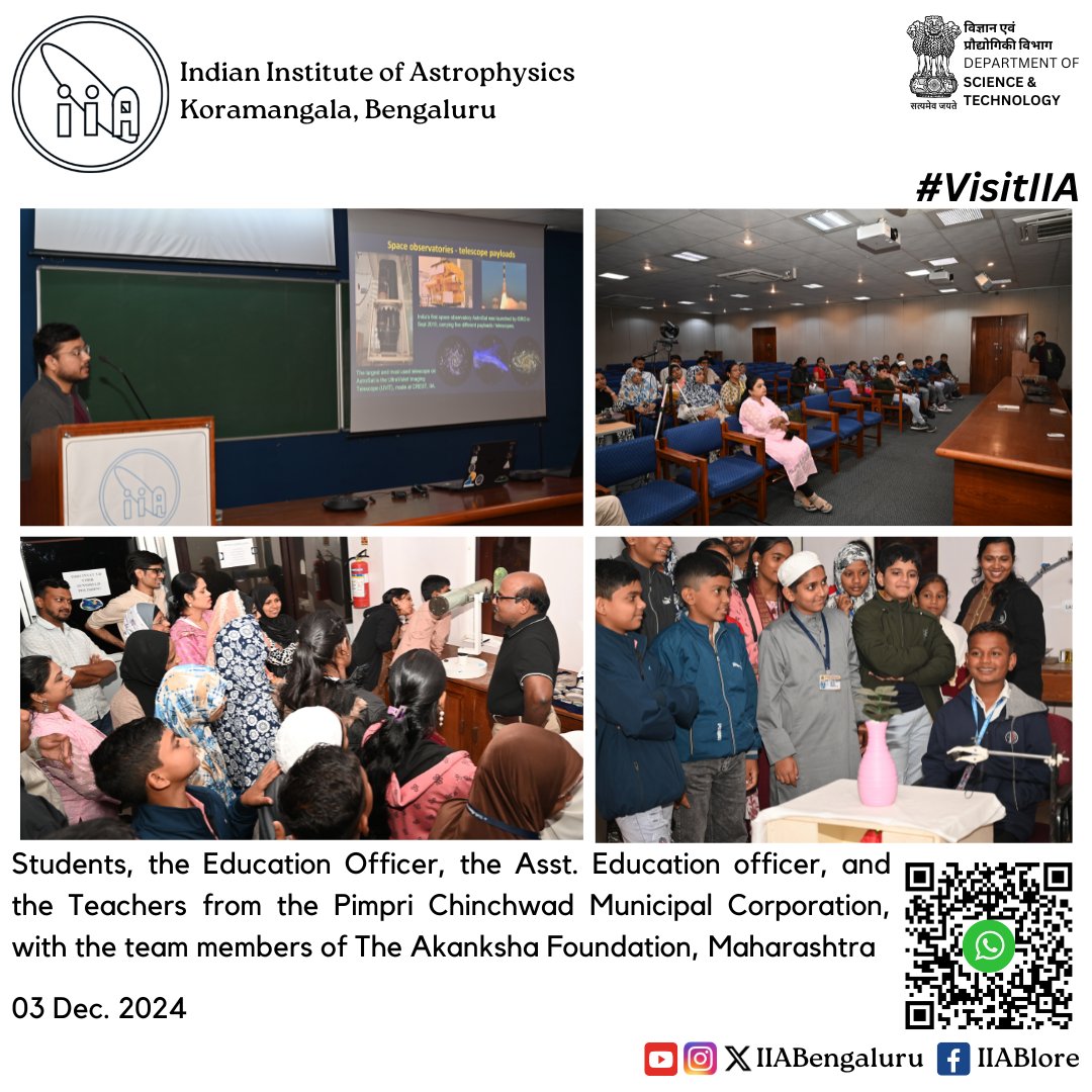 IIABengaluru's tweet image. #VisitIIA We were happy to host students &amp;amp; teachers from schools of Pimpri Chinchwad Municipal Corporation #Pune with #PCMC and Akanksha Foundation mentors at our campus today!

@IndiaDST @asipoec @fiddlingstars @PCMCSarathi @pcmcindiagovin ⁠⁠@shekhardalal ⁠⁠@akanksha_india