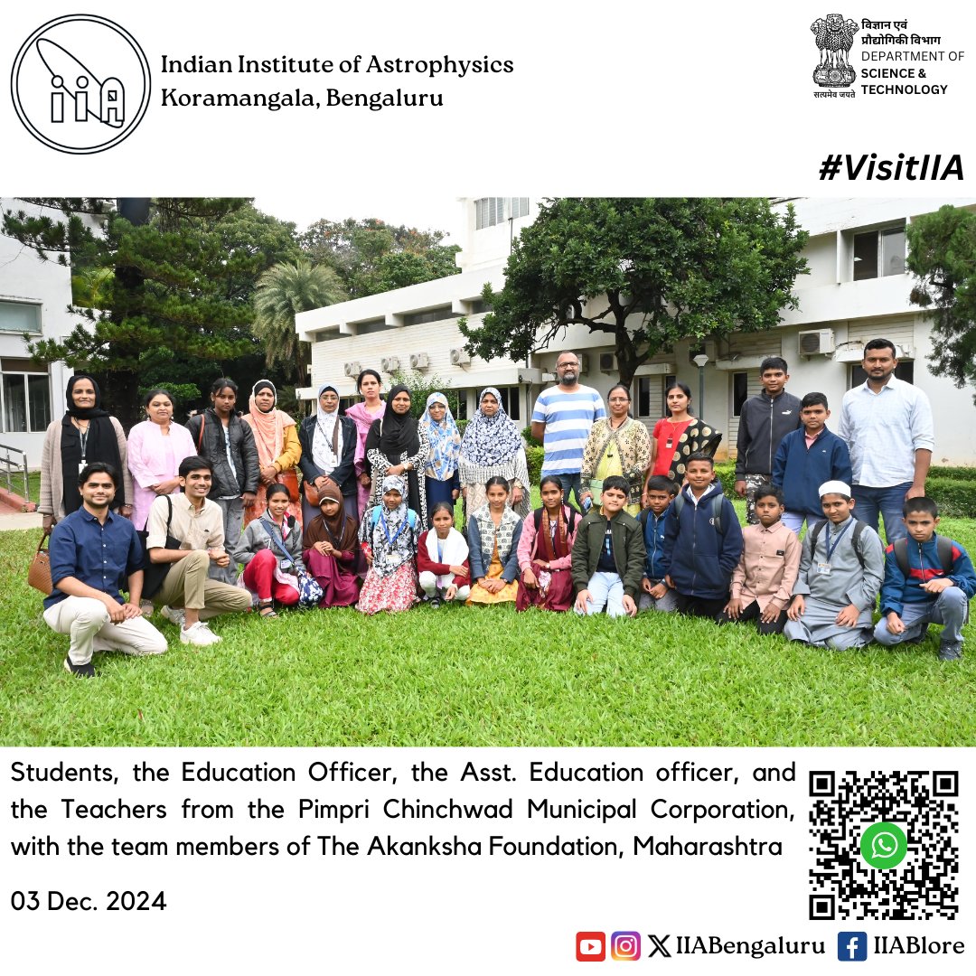 IIABengaluru's tweet image. #VisitIIA We were happy to host students &amp;amp; teachers from schools of Pimpri Chinchwad Municipal Corporation #Pune with #PCMC and Akanksha Foundation mentors at our campus today!

@IndiaDST @asipoec @fiddlingstars @PCMCSarathi @pcmcindiagovin ⁠⁠@shekhardalal ⁠⁠@akanksha_india