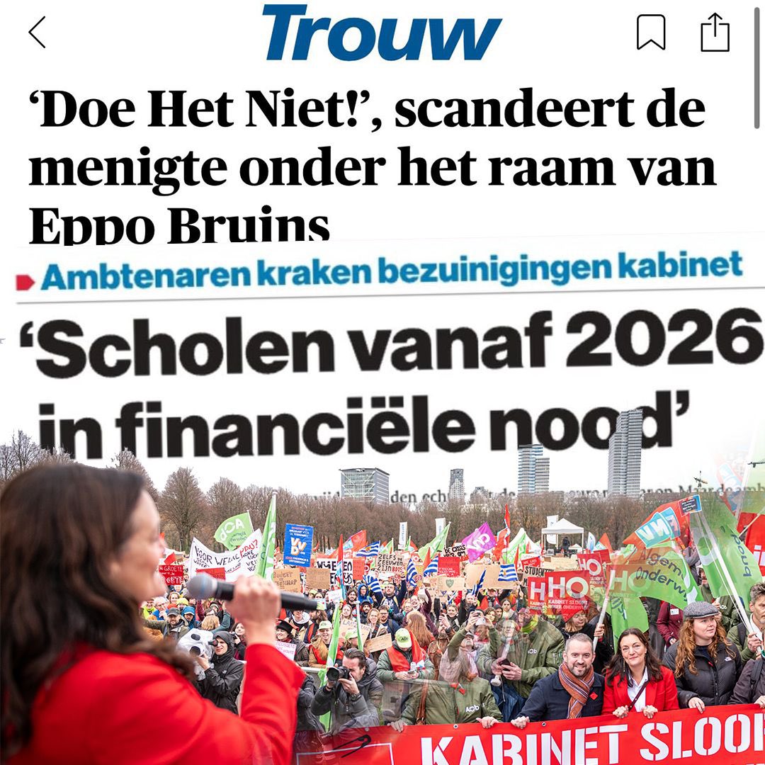 ‘DOE HET NIET!’

Een week geleden demonstreerden 25.000  mensen tegen de bezuinigingen op het onderwijs. Niet om het eigen risico te verhogen of om op andere voorzieningen te bezuinigen.

Onbegrijpelijk en onnodig dat CDA, CU &amp; D66 aan deze bezuinigingspolitiek meewerken.