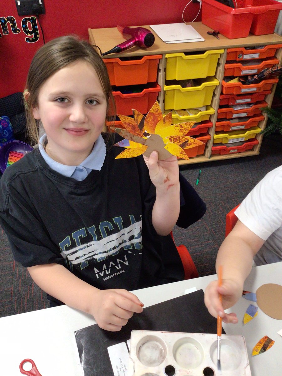 In <a href="/Inspire_Art7/">Inspire Art</a> today, we added texture to our mixed media and cut out petals to start our Vincent Van Gogh inspired sunflowers